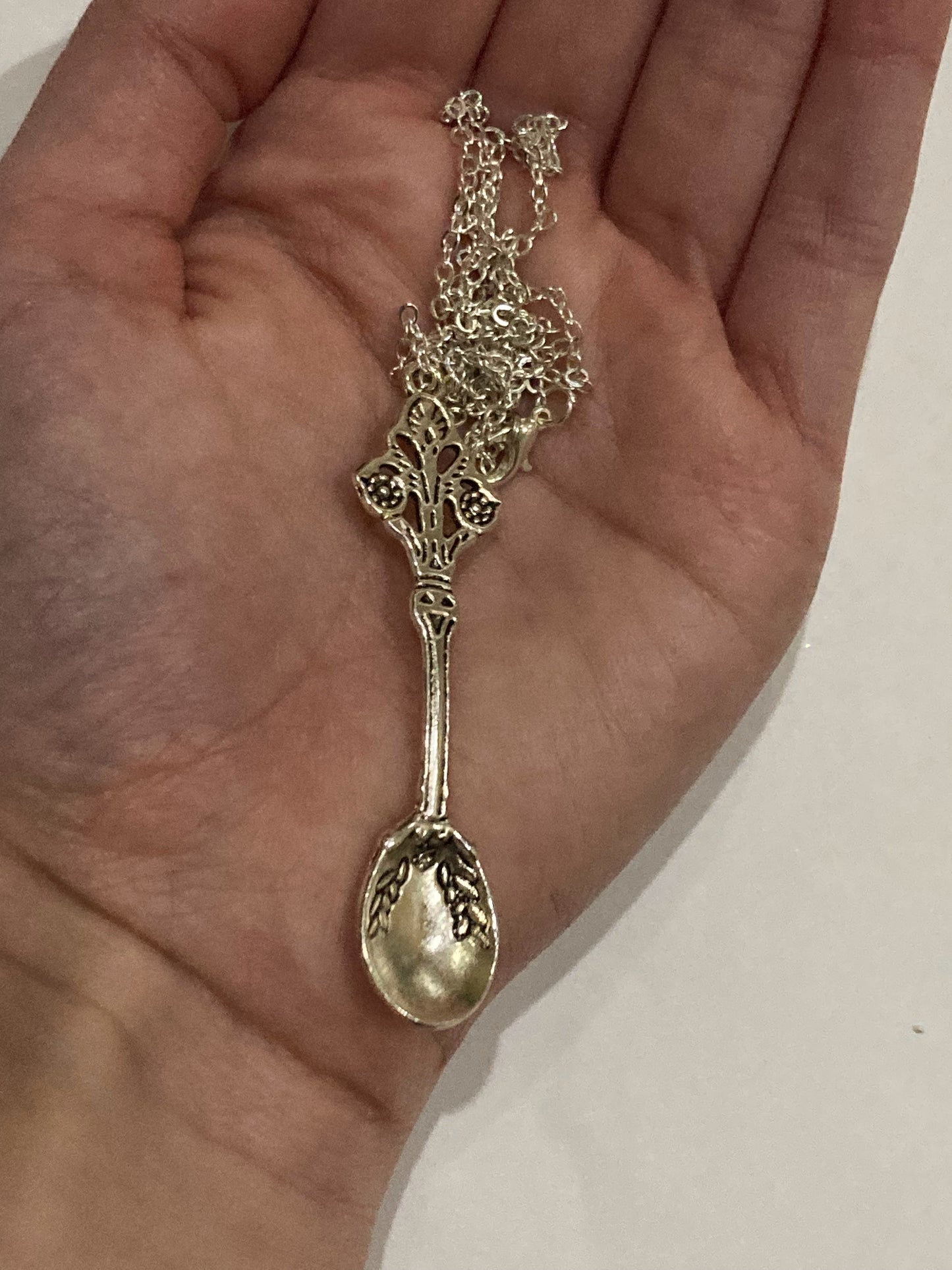 Rustic spoon pendant necklace